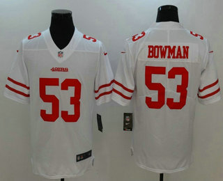 Men's San Francisco 49ers #53 NaVorro Bowman White 2017 Vapor Untouchable Stitched NFL Nike Limited Jersey