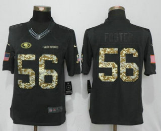 Men's San Francisco 49ers #56 Reuben Foster Black Anthracite 2016 Salute To Service Stitched NFL Nike Limited Jersey
