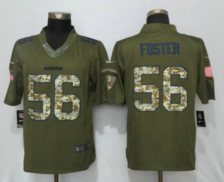 Men's San Francisco 49ers #56 Reuben Foster Green Salute To Service Stitched NFL Nike Limited Jersey