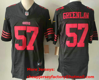 Men's San Francisco 49ers #57 Dre Greenlaw Black 2023 FUSE Vapor Limited Stitched Jersey