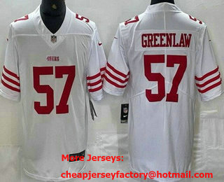Men's San Francisco 49ers #57 Dre Greenlaw Limited White Vapor Jersey