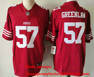 Men's San Francisco 49ers #57 Dre Greenlaw Red 2023 FUSE Vapor Limited Stitched Jersey