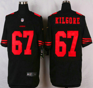 Men's San Francisco 49ers #67 Daniel Kilgore 2015 Nike Black Elite Jersey