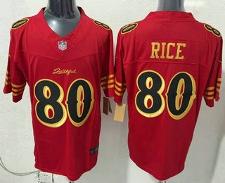 Men's San Francisco 49ers #80 Jerry Rice Limited Red Rivalries FUSE Vapor Jersey
