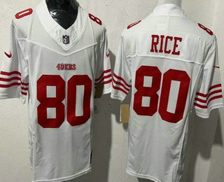 Men's San Francisco 49ers #80 Jerry Rice Limited White FUSE Vapor Jersey
