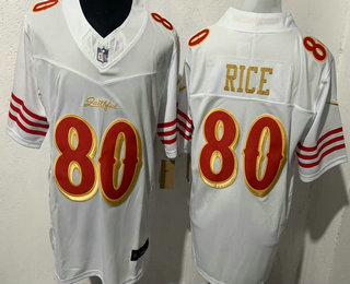 Men's San Francisco 49ers #80 Jerry Rice Limited White Rivalries FUSE Vapor Jersey