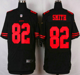 Men's San Francisco 49ers #82 Torrey Smith 2015 Nike Black Elite Jersey