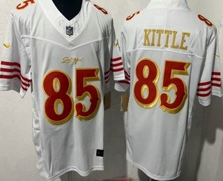 Men's San Francisco 49ers #85 George Kittle Limited White Rivalries FUSE Vapor Jersey