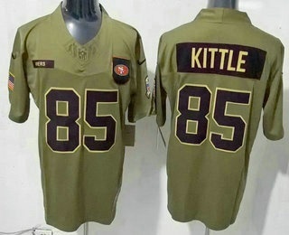Men's San Francisco 49ers #85 George Kittle Olive 2025 FUSE Salute to Service Limited Jersey