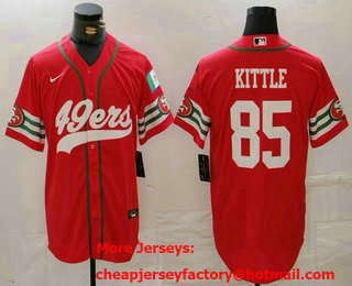 Men's San Francisco 49ers #85 George Kittle Red Mexico Cool Base Stitched Baseball Jersey