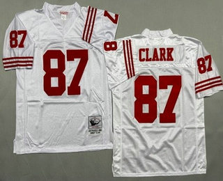 Men's San Francisco 49ers #87 Dwight Clark White Throwback Jersey