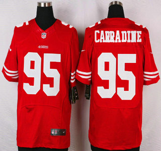 Men's San Francisco 49ers #95 Tank Carradine Nike Red Elite Jersey