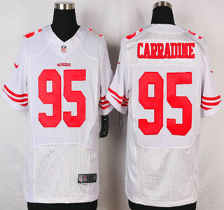 Men's San Francisco 49ers #95 Tank Carradine Nike White Elite Jersey
