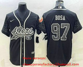 Men's San Francisco 49ers #97 Nick Bosa Black Reflective Limited Stitched Football Jersey