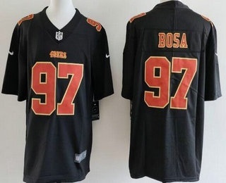 Men's San Francisco 49ers #97 Nick Bosa Limited Black Fashion Vapor Jersey
