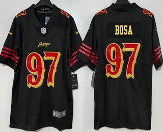 Men's San Francisco 49ers #97 Nick Bosa Limited Black Rivalries Vapor Jersey