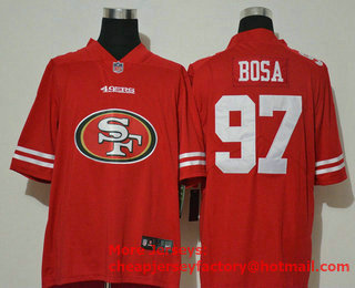 Men's San Francisco 49ers #97 Nick Bosa Red 2020 Big Logo Vapor Untouchable Stitched NFL Nike Fashion Limited Jersey