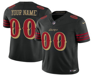 Men's San Francisco 49ers Active Player Custom Black 2025 FUSE Rivalries Vapor Limited Stitched Jersey