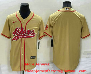 Men's San Francisco 49ers Blank Gold Stitched MLB Cool Base Nike Baseball Jersey