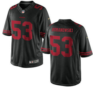 Men's San Francisco 49ers Retired Player #53 Bill Romanowski Black NFL Nike Elite Jersey