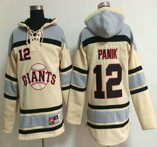 Men's San Francisco Giants #12 Joe Panik Cream Hoody