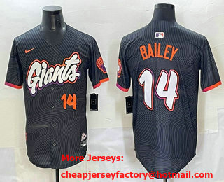 Men's San Francisco Giants #14 Patrick Bailey Black 2025 City Connect Limited Jersey