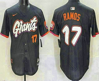 Men's San Francisco Giants #17 Heliot Ramos Black 2025 City Connect Limited Jersey