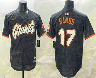 Men's San Francisco Giants #17 Heliot Ramos Black 2025 City Connect Limited Stitched Jersey