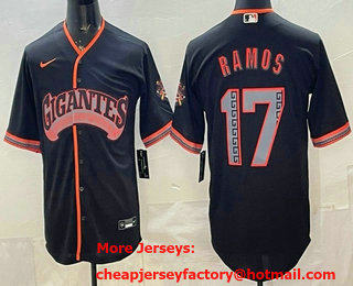 Men's San Francisco Giants #17 Heliot Ramos Black 2026 Alternate Stadium Stitched Jersey