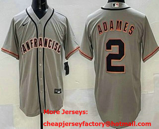 Men's San Francisco Giants #2 Willy Adames Gray Cool Base Jersey