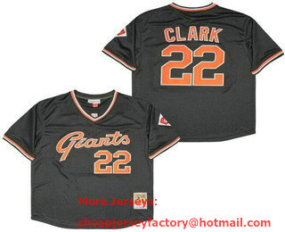 Men's San Francisco Giants #22 Will Clark Black Throwback Jersey