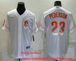 Men's San Francisco Giants #23 Joc Pederson White 2021 City Connect Stitched Cool Base Nike Jersey