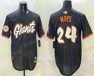Men's San Francisco Giants #24 Willie Mays Black 2025 City Connect Limited Stitched Jersey