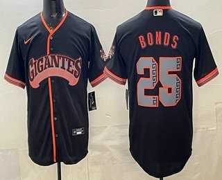 Men's San Francisco Giants #25 Barry Bonds Black 2026 Alternate Stadium Stitched Jersey