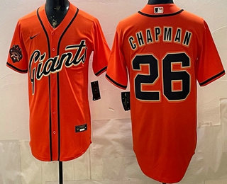 Men's San Francisco Giants #26 Matt Chapman Orange Cool Base Jersey