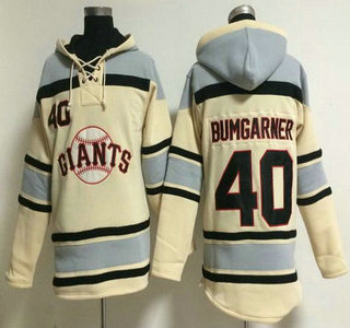 Men's San Francisco Giants #40 Madison Bumgarner Home Cream MLB Hoody