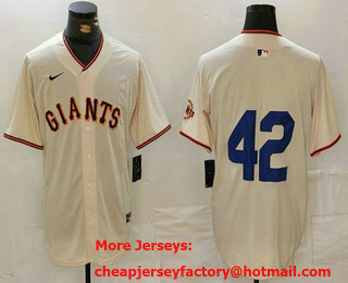 Men's San Francisco Giants #42 Jackie Robinson Cream Limited Stitched Cool Base Jersey