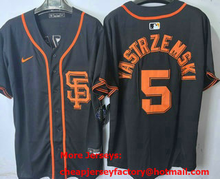 Men's San Francisco Giants #5 Mike Yastrzemski Black Limited Jersey