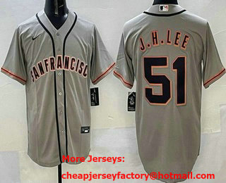Men's San Francisco Giants #51 Jung Hoo Lee Gray Cool Base Jersey