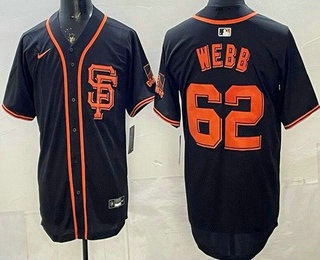 Men's San Francisco Giants #62 Logan Webb Black Limited Jersey