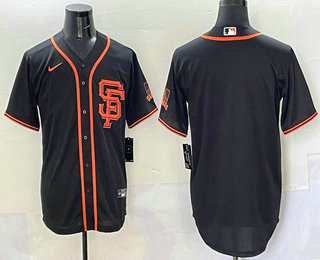 Men's San Francisco Giants Blank Black Cool Base Nike Stitched Jersey