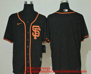 Men's San Francisco Giants Blank Black Stitched MLB Cool Base Nike Jersey