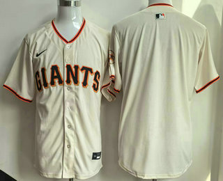 Men's San Francisco Giants Blank Cream Limited Stitched Jersey