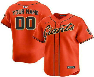 Men's San Francisco Giants Customized Orange Limited Jersey
