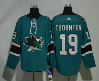 Men's San Jose Sharks #19 Joe Thornton Teal Green 2017-2018 Hockey Stitched NHL Jersey