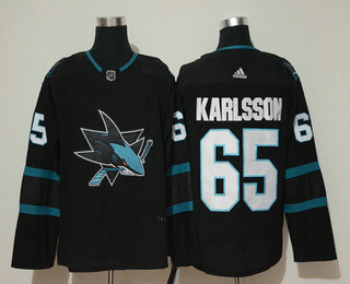 Men's San Jose Sharks #65 Erik Karlsson NEW Black 2017-2018 Hockey Stitched NHL Jersey