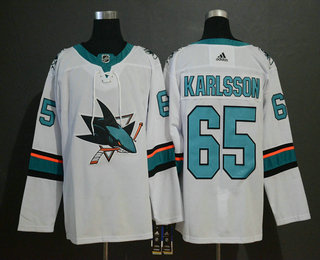 Men's San Jose Sharks #65 Erik Karlsson NEW White 2017-2018 Hockey Adidas Stitched NHL Jersey