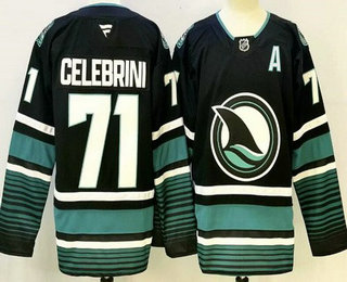 Men's San Jose Sharks #71 Macklin Celebrini Black Authentic Jersey
