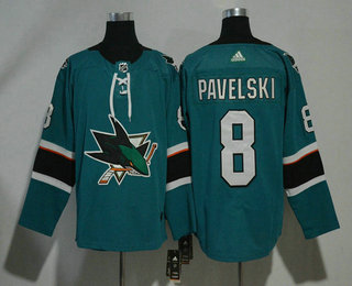 Men's San Jose Sharks #8 Joe Pavelski Teal Green 2017-2018 Hockey Stitched NHL Jersey