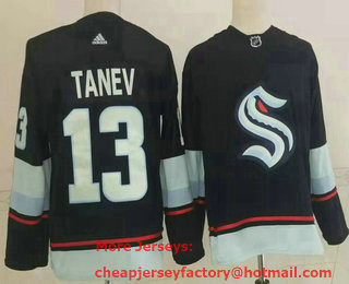 Men's Seattle Kraken #13 Brandon Tanev Navy Blue Adidas Stitched NHL Jersey